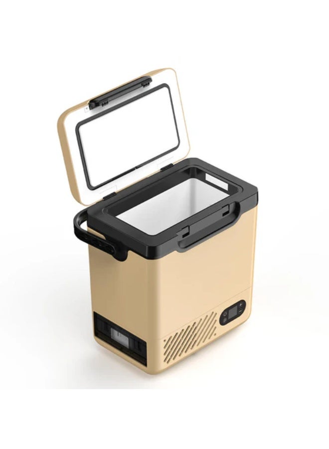 كروني ثلاجة السيارة المحمولة N12 بسعة 12 لترًا هي ثلاجة صغيرة تعمل بجهد 12 فولت/24 فولت تيار متردد/مستمر، مزودة ببطارية قابلة للإزالة وشاشة LED. تعمل في درجات حرارة تتراوح بين -20 و20 درجة مئوية، وهي مناسبة للسيارات والتخييم والسفر والأنشطة الخارجية. - Image 2