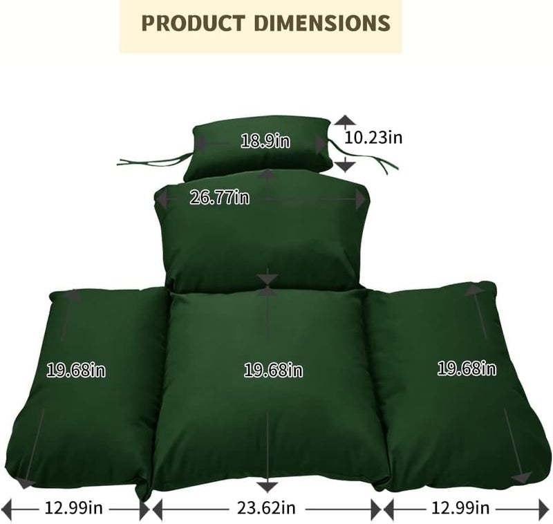 MILLIARD Premium Swing Egg Chair Cushion WinterReady Overstuffed Comfort Machine Washable Universal Fit Stylish Design Bottle Green - Image 2
