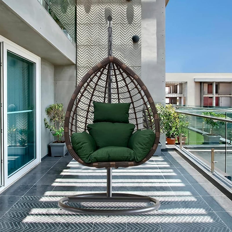 MILLIARD Premium Swing Egg Chair Cushion WinterReady Overstuffed Comfort Machine Washable Universal Fit Stylish Design Bottle Green - Image 3