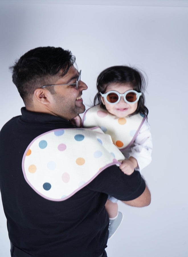 Happy Matty مرايل أطفال ماصة وسريعة الجفاف وقابلة للغسل، مع ملاءات للتجشؤ، متعددة الألوان، من 0 إلى 3 سنوات (صغيرة) (منقطة) - Image 5