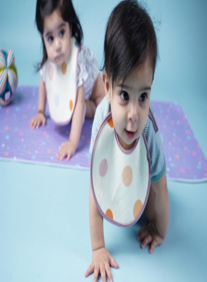 Happy Matty مرايل أطفال ماصة وسريعة الجفاف وقابلة للغسل، مع ملاءات للتجشؤ، متعددة الألوان، من 0 إلى 3 سنوات (صغيرة) (منقطة) - Image 3