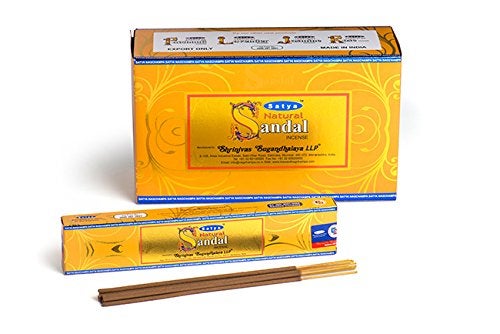 Satya Satya Sai Baba Natural Sandal Incense Sticks agarbatti (Box of 12 Packs x 15gm)