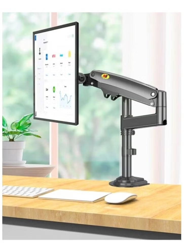 NB H100 Full Motion Monitor Desk Mount Stand – Adjustable Swivel Monitor Arm for 17" to 32" Screens, Ergonomic Design with Tilt, Rotation, and Height Adjustment, VESA Compatible, Desk Mount for Home Office, Gaming, and Workstations – Black - Image 1