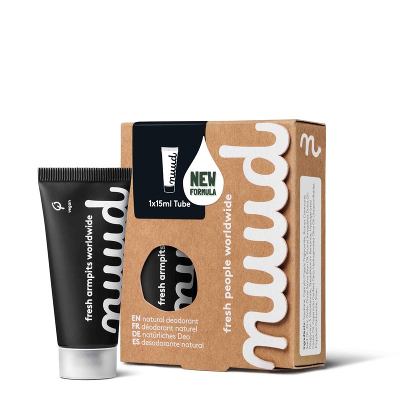 NUUD nuud Starter Black  1 x 15ml  100 natural vegan cream deodorant effective for 3 days no perfume aluminum or alcohol for women  men enough for 2 months dermatologically approved 