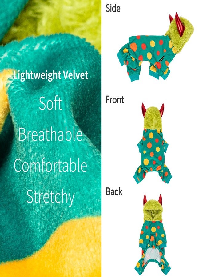 فيت وورم زي تنكري للكلاب من فيت وورم على شكل قرون الشيطان، زي تنكري مضحك للكلاب الصغيرة (ذكور وإناث)، ملابس للحيوانات الأليفة، أزرق مخضر، أخضر ليموني، أحمر، متوسط - Image 5