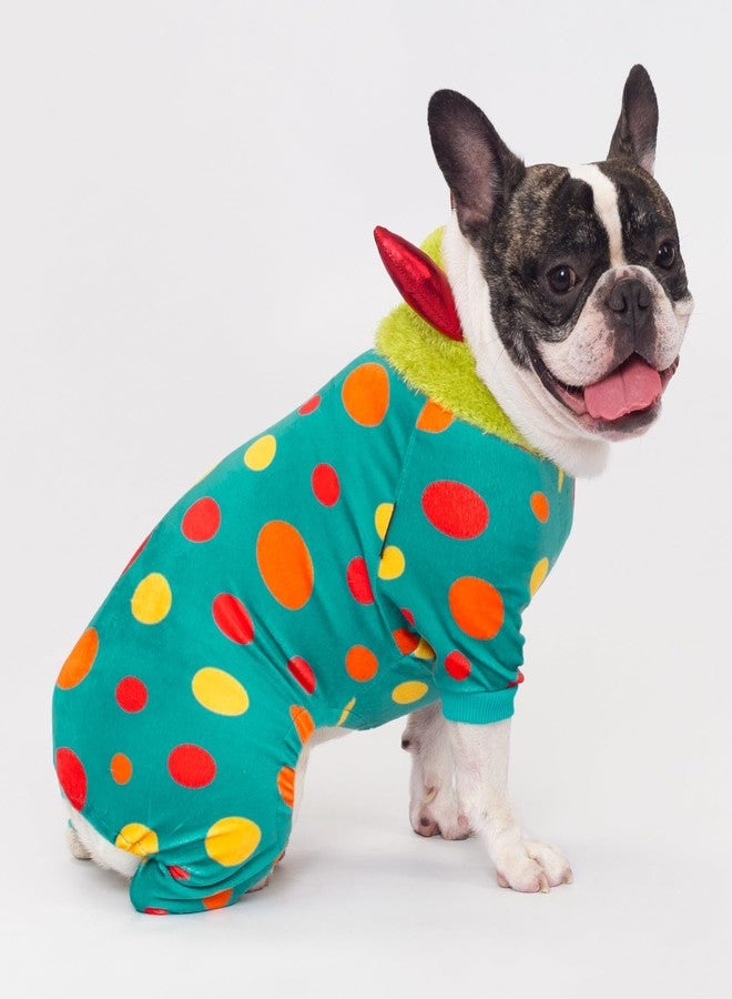 فيت وورم زي تنكري للكلاب من فيت وورم على شكل قرون الشيطان، زي تنكري مضحك للكلاب الصغيرة (ذكور وإناث)، ملابس للحيوانات الأليفة، أزرق مخضر، أخضر ليموني، أحمر، متوسط - Image 3