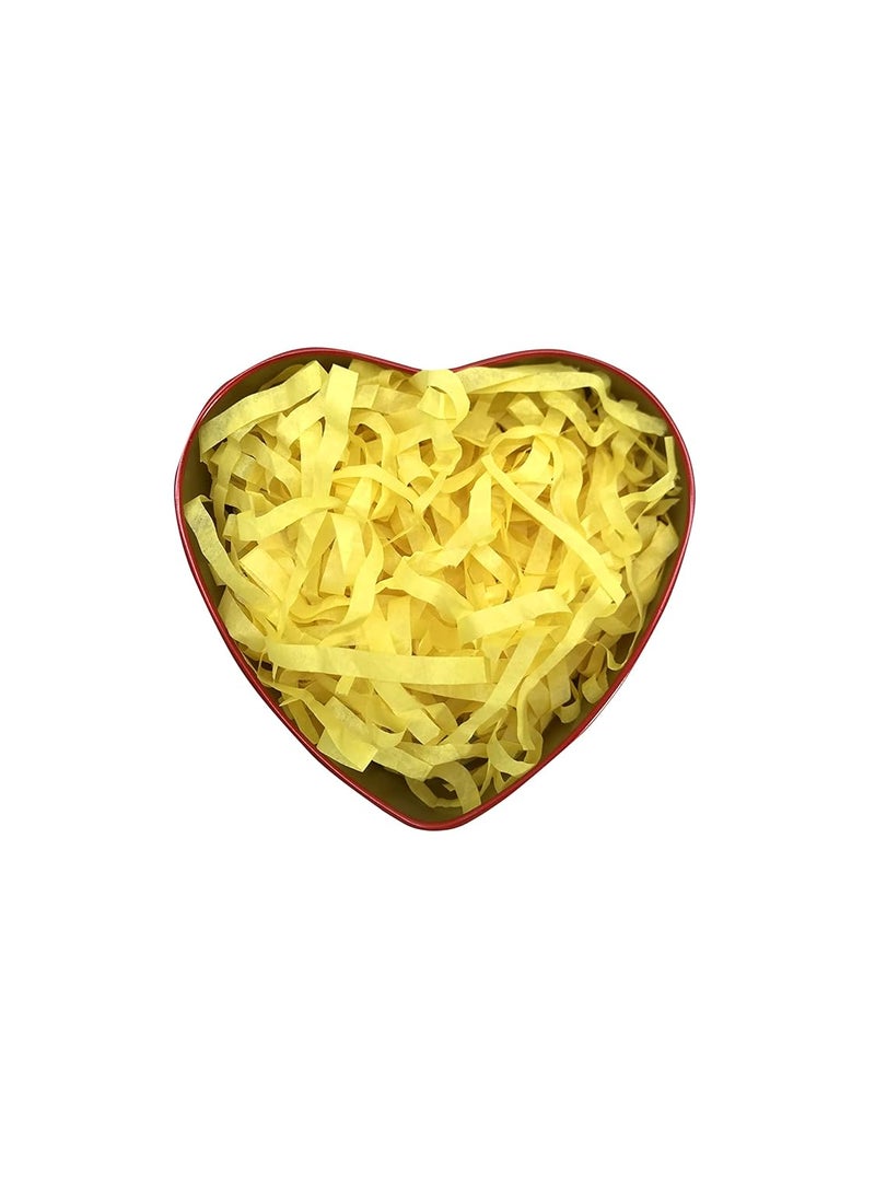 ECO SARRAS Eco Sarras thin shredded paper crinkle paper grass strips gift tray decoration gift hamper decorations gift box fillers wedding birthday valentines day gift 100 Grams Yellow  - Image 2