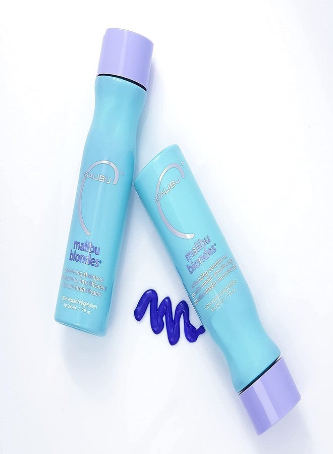 Malibu C Blondes Enhancing Shampoo and Conditioner (9 oz) - Moisturizing Purple Shampoo Set for Bleached, Highlighted, and Natural Blonde Hair - Remove Brass & Discoloration - Sulfate-Free - Image 2