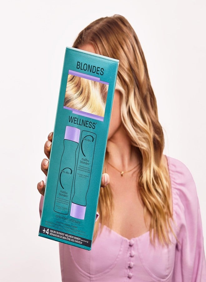 Malibu C Blondes Enhancing Shampoo and Conditioner (9 oz) - Moisturizing Purple Shampoo Set for Bleached, Highlighted, and Natural Blonde Hair - Remove Brass & Discoloration - Sulfate-Free - Image 3