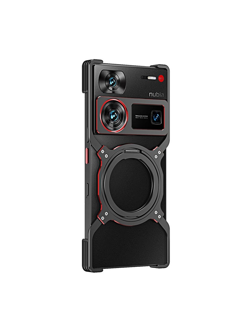 general Compatible with ZTE nubia Nubia Z60 Ultra phone case, metal frame rotating magnetic stand lens phone case - Image 2