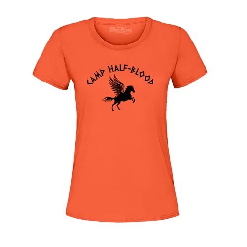 shop4ever Camp Half Blood Demigods Women's T-Shirt X-Large Orange - Image 1
