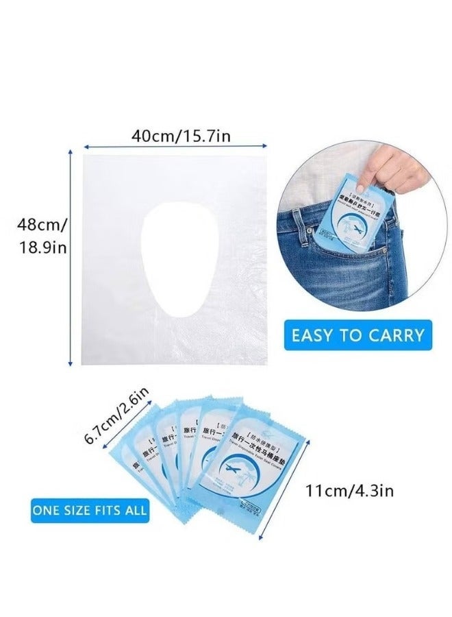 مجموعة أغطية مقاعد تواليت للاستخدام مرة واحدة بتصميم محمول مضاد للماء مكونة من 50 قطعة، مناسبة للسفر والأطفال والحوامل - Image 5