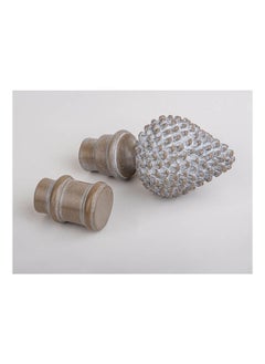 CURTAINS & RODS Embroidered Metal Curtain Tube Ends 