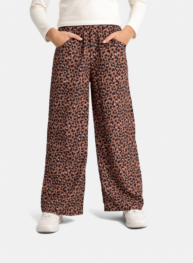 playmore Girls Brown Leopard Pants - Image 1