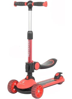 Maserati Folding 3 Wheel Scooter from Maserati for Kids,Toddler Scooter with LED Light Up Wheels /black_Red  - Image 1