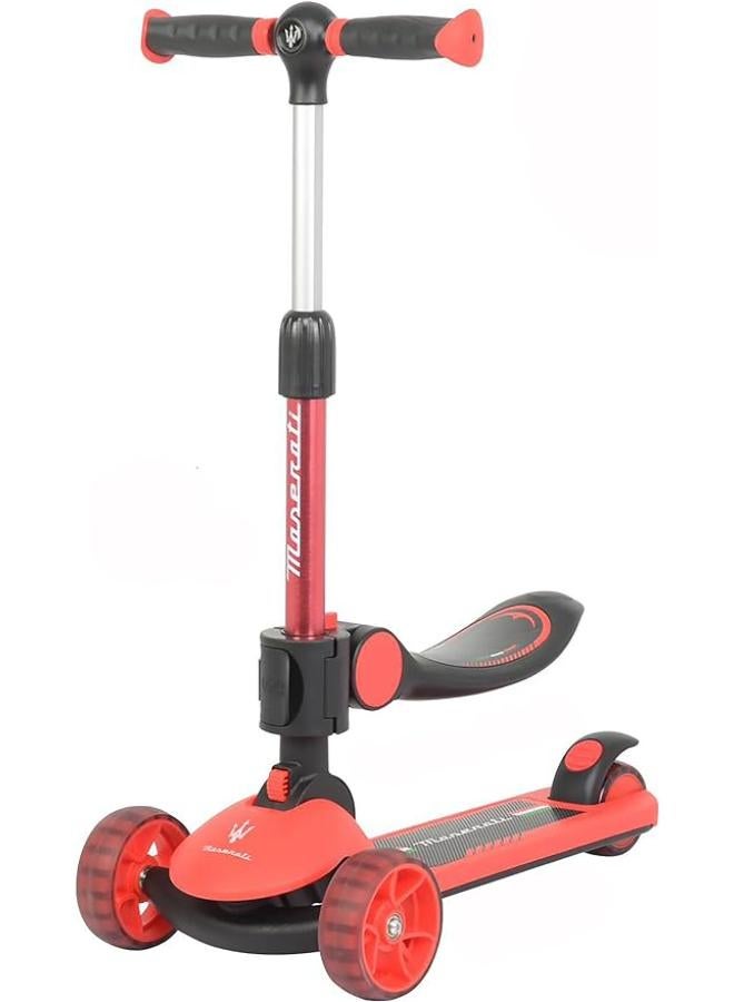 Maserati Folding 3 Wheel Scooter from Maserati for Kids,Toddler Scooter with LED Light Up Wheels /black_Red - Image 1
