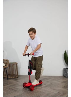 Maserati Folding 3 Wheel Scooter from Maserati for Kids,Toddler Scooter with LED Light Up Wheels /black_Red  - Image 3