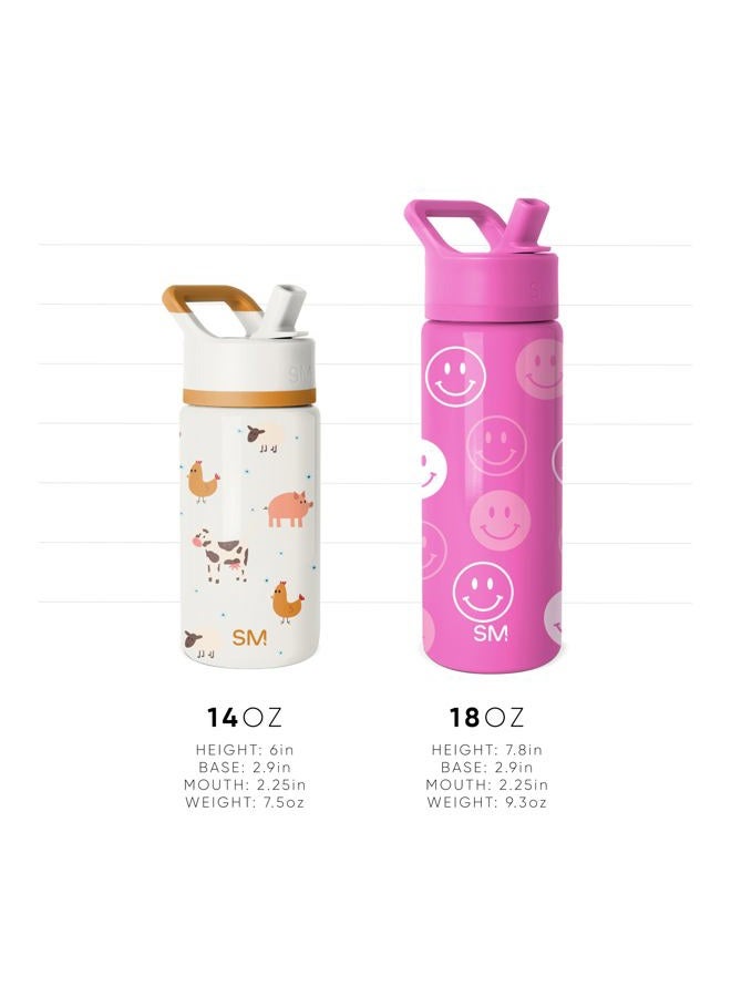 Simple Modern Kids Summit Water Bottle with Straw Lid | 14oz Stainless Steel Cup Insulated Tumbler for Toddlers, School | Chloe Floral - Image 5