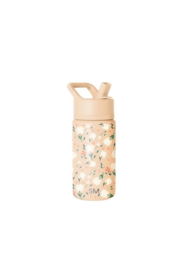 Simple Modern Kids Summit Water Bottle with Straw Lid | 14oz Stainless Steel Cup Insulated Tumbler for Toddlers, School | Chloe Floral - Image 1