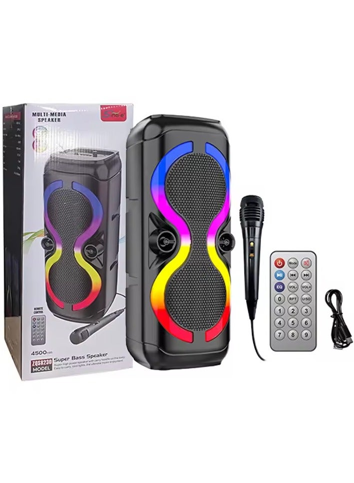 singe karaoke rechargeable bluetooth  speaker portable wireless outdoor active dj party box speaker 8 inch sound system - Image 4