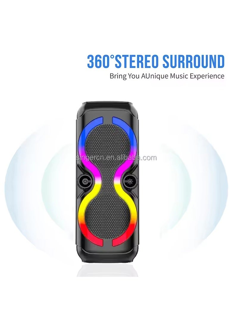 singe karaoke rechargeable bluetooth  speaker portable wireless outdoor active dj party box speaker 8 inch sound system - Image 5