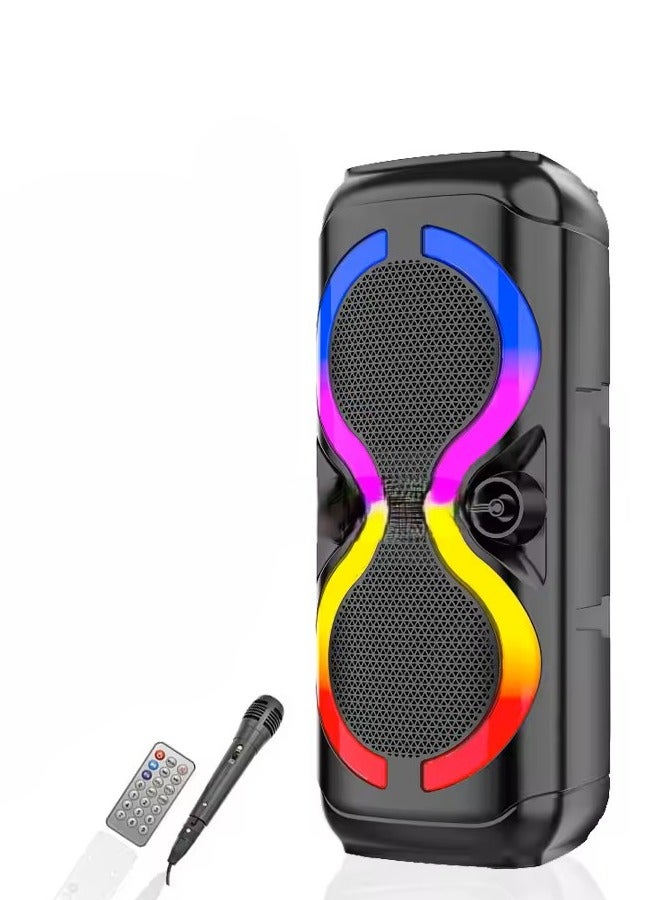 singe karaoke rechargeable bluetooth  speaker portable wireless outdoor active dj party box speaker 8 inch sound system - Image 1