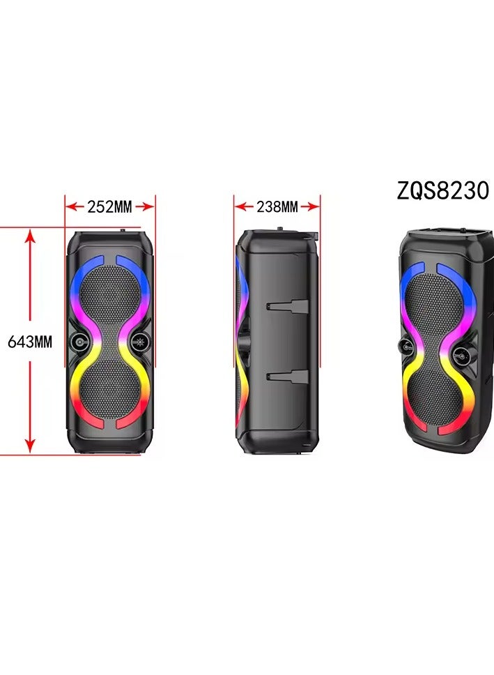 singe karaoke rechargeable bluetooth  speaker portable wireless outdoor active dj party box speaker 8 inch sound system - Image 3