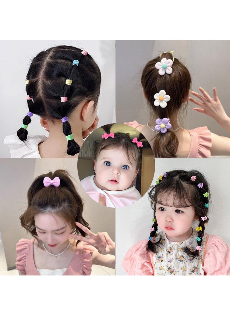 Generic - 156Pcs Toddler Hair Accessories – Baby Hair Tie Elastic Scrunchies, Seamless Ponytail Holders, Bowknot Hair Clips, Cute Flower Mini Hair Clips for Little Girls - Image 1