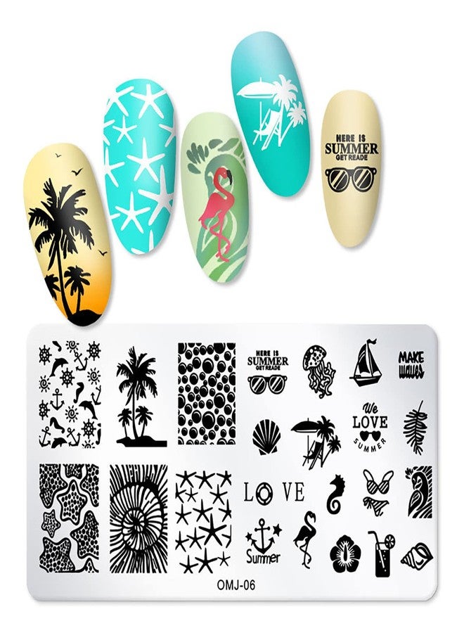 SILPECWEE 10Pcs Nail Stamping Plate Flower Butterfly Geometry Nail Stamps Nail Stencils Nail Plates Templates Stamping Plates for Nails Nail Art Accessories - Image 3