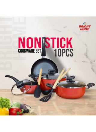 High Quality 10 Pcs Non-Stick Cookware Set Red/Black with Compact Ovenproof Handle - Durable Non-Stick Surface, Functional Kitchen Set, Healthy Ceramic Coating, High Performing Cookware, Resistant Non - pzsku/Z8DFDAA874A6F0AF45C99Z/45/1741590261/7bc41bfb-89da-4aa4-99c9-5704119aabfd