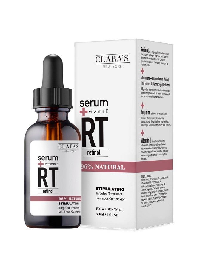 كلارا نيويورك تحفيز مصل الوجه بالريتينول المجدد مع فيتامين E لمكافحة الشيخوخة وتقليل التجاعيد والخطوط الدقيقة 30 مل / 1 أونصة سائلة صنع في الولايات المتحدة الأمريكية - Image 1