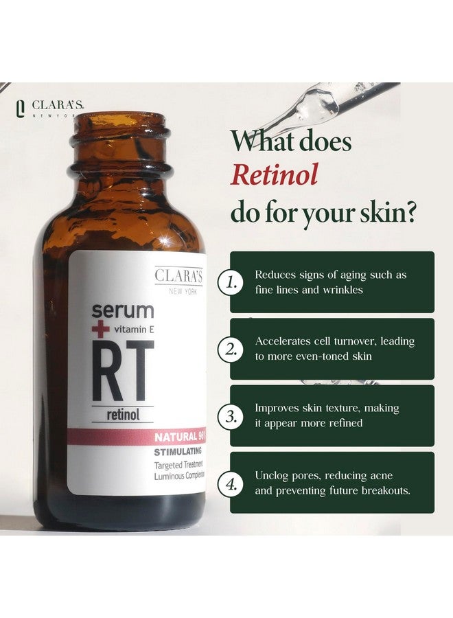كلارا نيويورك تحفيز مصل الوجه بالريتينول المجدد مع فيتامين E لمكافحة الشيخوخة وتقليل التجاعيد والخطوط الدقيقة 30 مل / 1 أونصة سائلة صنع في الولايات المتحدة الأمريكية - Image 2