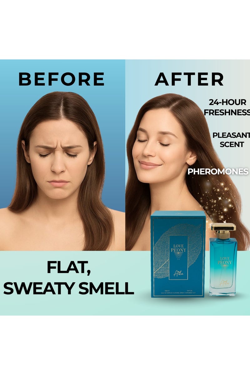 ايكا عطر أيكا لاف بيوني للنساء، 80 مل، عطر يدوم طويلاً للجسم والشعر، عطر خالٍ من الكحول للنساء بمزيج زهري فاكهي من الفاوانيا والتوت والمسك - Image 5