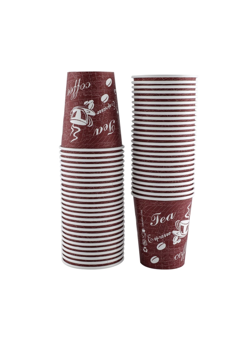 Richoos Paper Disposable Cups 8oz – 50-Pack Eco-Friendly  Suitable for Hot or Cold Food, Coffee, or Tea – No Lids - Image 2