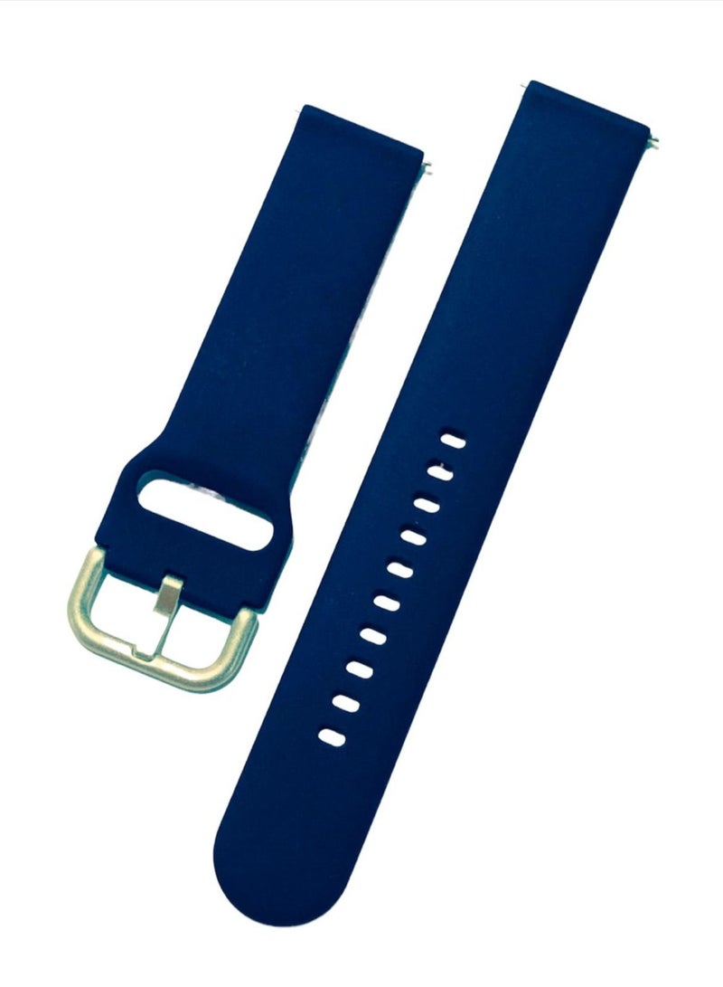 Silicone Sport Strap 20mm For Galaxy Watch 3 41mm And Samsung Galaxy Active 2 40/44mm Blue - Image 2