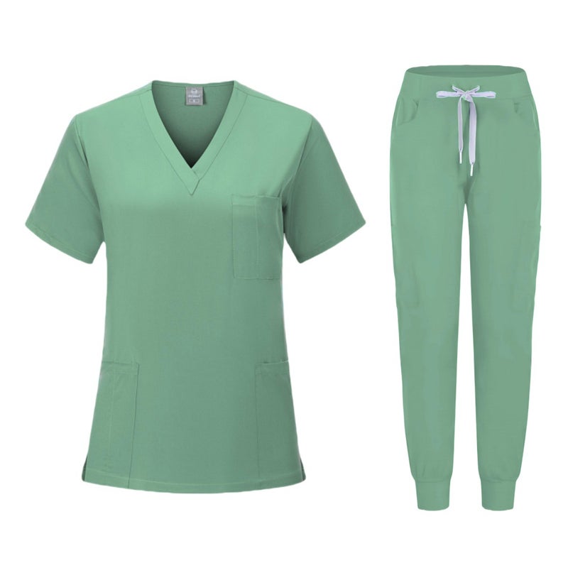 Quick-Dry Stretch Scrub Set Womens Short Sleeve Workwear 82005 black  - Image 5