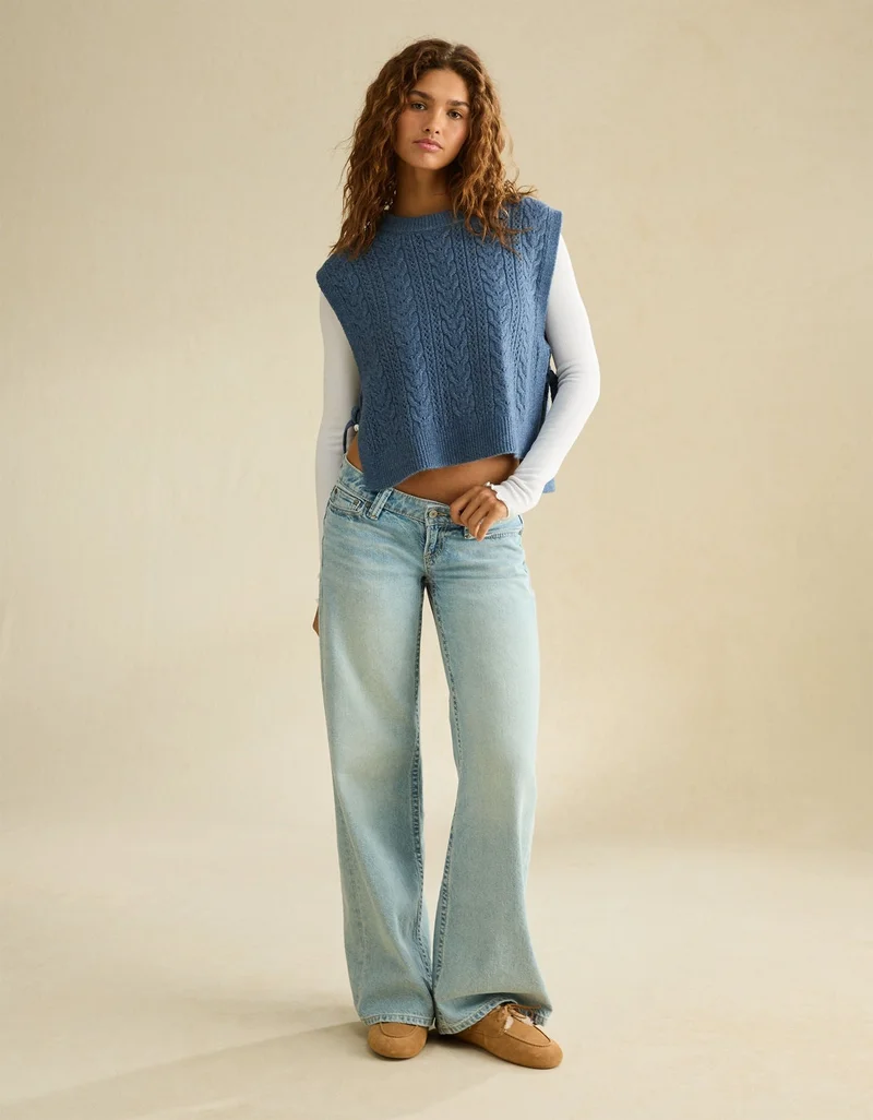 American Eagle  AE Whoa So Soft Cable Knit Vest for Women | Best Price UAE