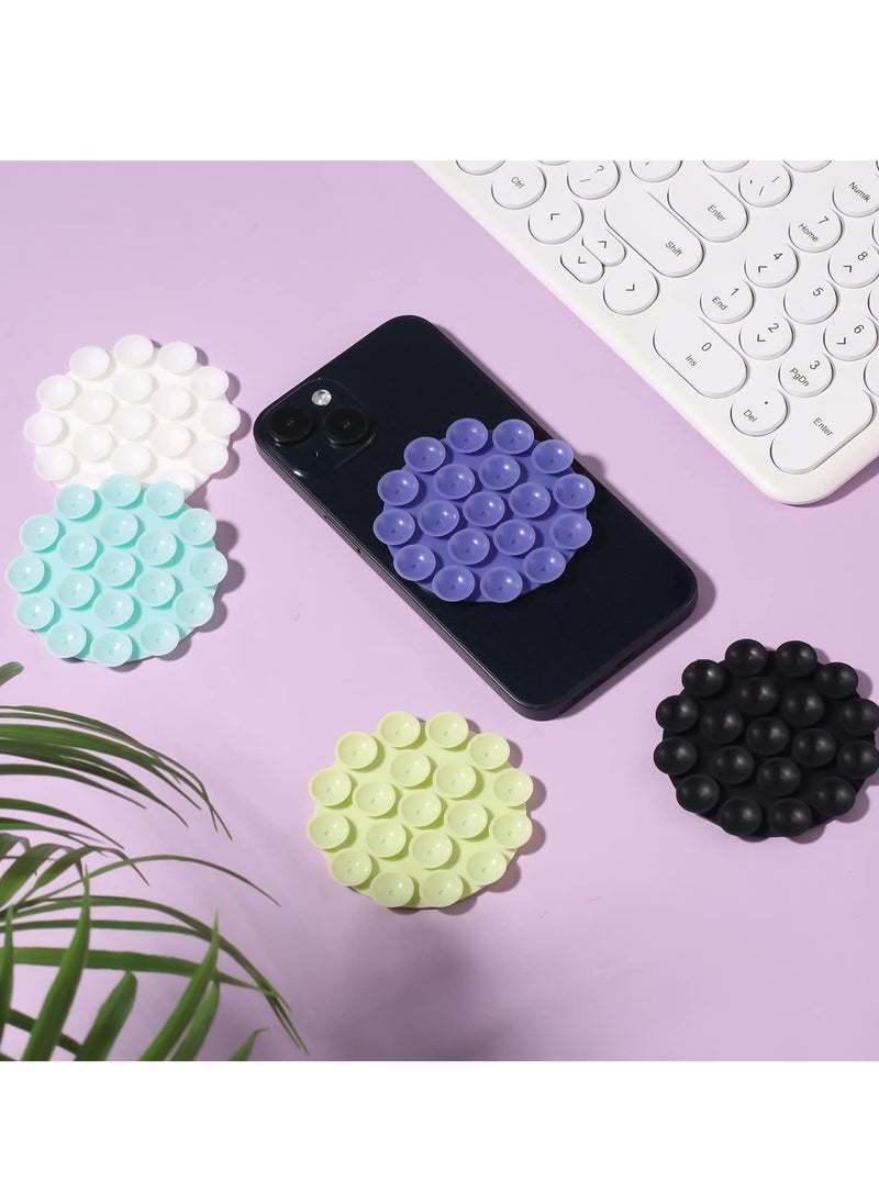SYOSI - 5 PCS Suction Phone Case Adhesive Silicone Suction Cup Phone Holder Case for Hand Mobile Devices Mount 5 Colors - Image 1