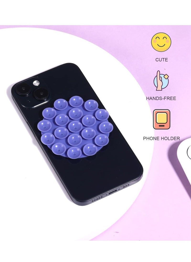 SYOSI - 5 PCS Suction Phone Case Adhesive Silicone Suction Cup Phone Holder Case for Hand Mobile Devices Mount 5 Colors - Image 1