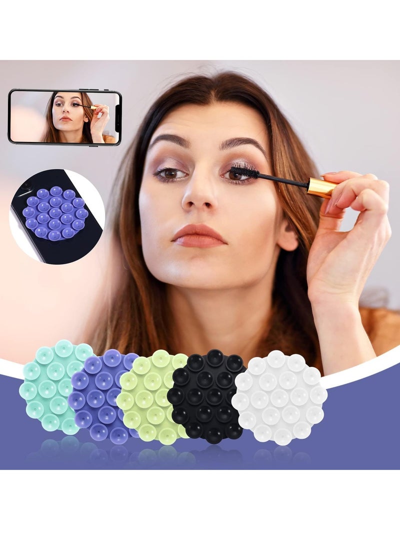 SYOSI - 5 PCS Suction Phone Case Adhesive Silicone Suction Cup Phone Holder Case for Hand Mobile Devices Mount 5 Colors - Image 1