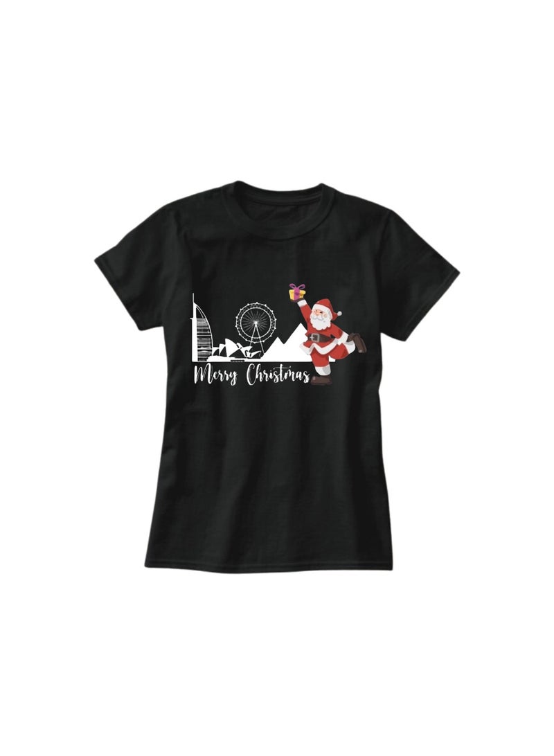 PRINTSHOP4ME Christmas Santa Tshirt For Women-Adults Celebrations Tshirt–Round Neck And Short Sleeve Cotton Tshirt,Everyday Wear - Image 3