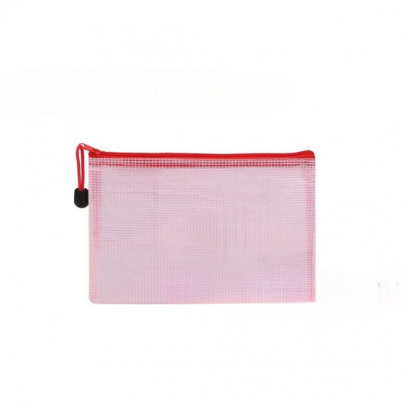 Zipper Document Bag Waterproof Mesh File Organizer - Transparent Pouch With Colorful Zipper for Students Organizing Test Papers - Image 2