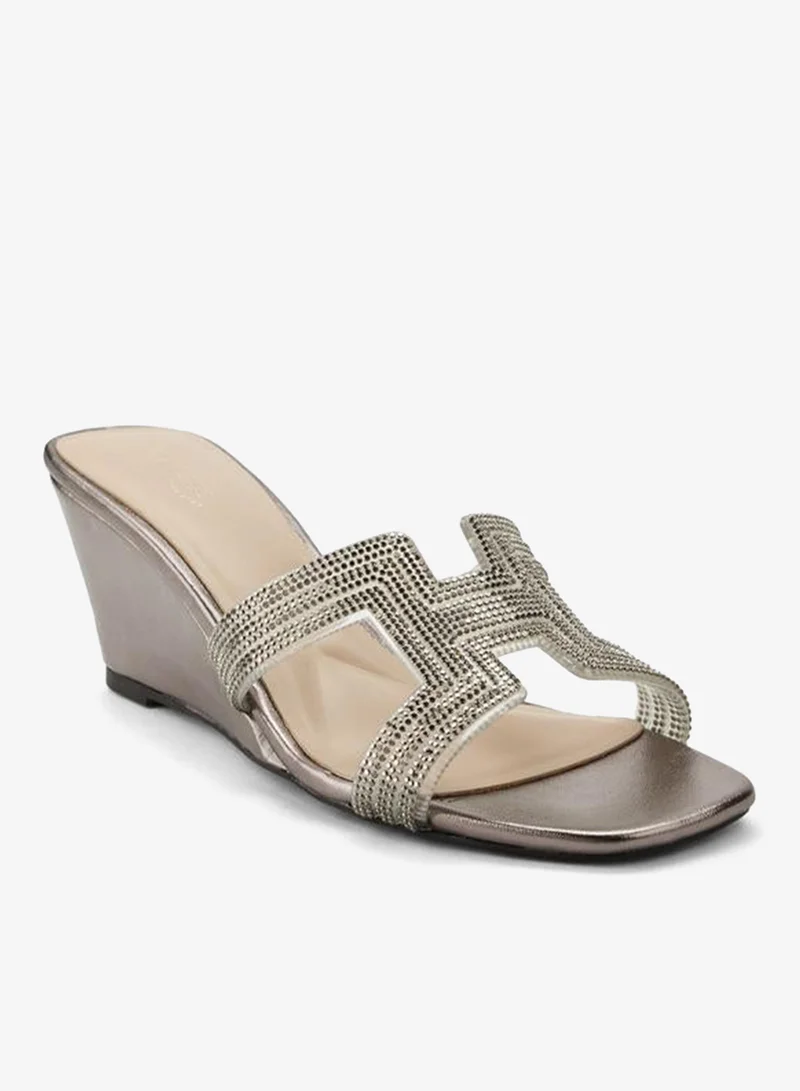 Celeste PEWTER Women Embellished Wedge Heel Sandals Ramadan Collections for Women | Best Price UAE