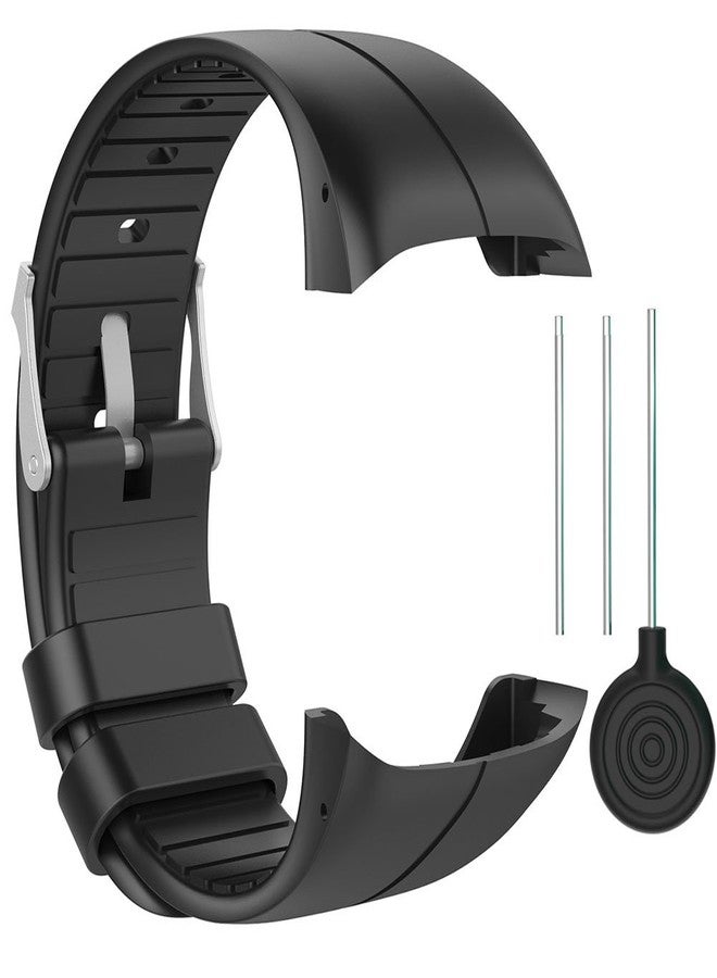 QGHXO Band for Polar M400/M430, Soft Adjustable Silicone Replacement Wrist Watch Band for Polar M400/M430 Watch (Black) - Image 1