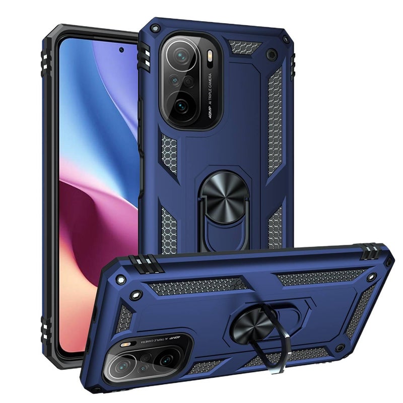MS TPU+PC MagSafe Case for Redmi 10C with Shockproof and Drop Protection plus Shockproof plus Kickstand plus Strong Magnetic in Blue - Image 1