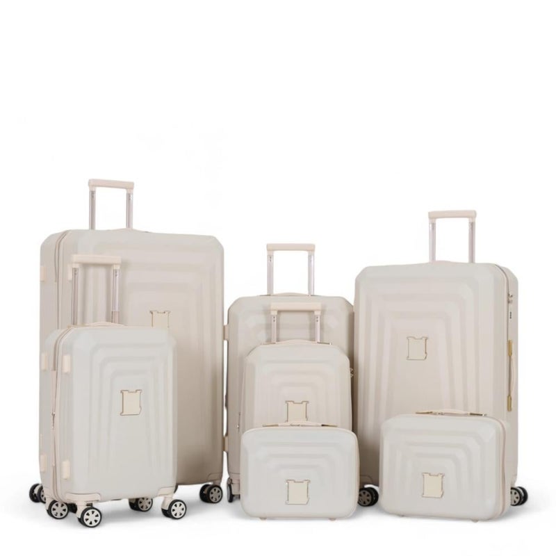 DIMA Bride's Dabash Travel Bag Set - 7 Pieces Includes 5 Trolley Bags and 2 Makeup Bags - Double Zipper Expansion Case - Dima Brand - Image 1