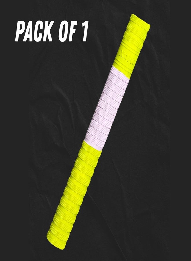 xoko Cricket Bat Grip , Neon Green and White, Textured Non-Slip Surface, Pack of 1 - Image 3