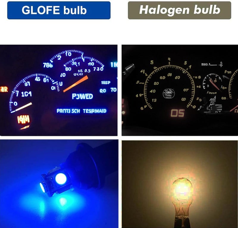 GLOFE T10 194 168 Ultra Blue LED Light Bulbs - 10Pcs Set for Dashboard and Instrument Cluster - Image 3