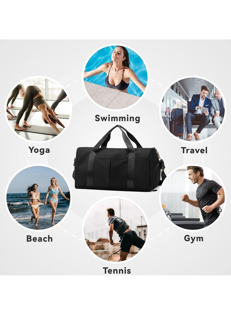 Unisex Gym Bag with Shoes Compartment & Waterproof Pocket for Wet Towels (Grey) - Image 3