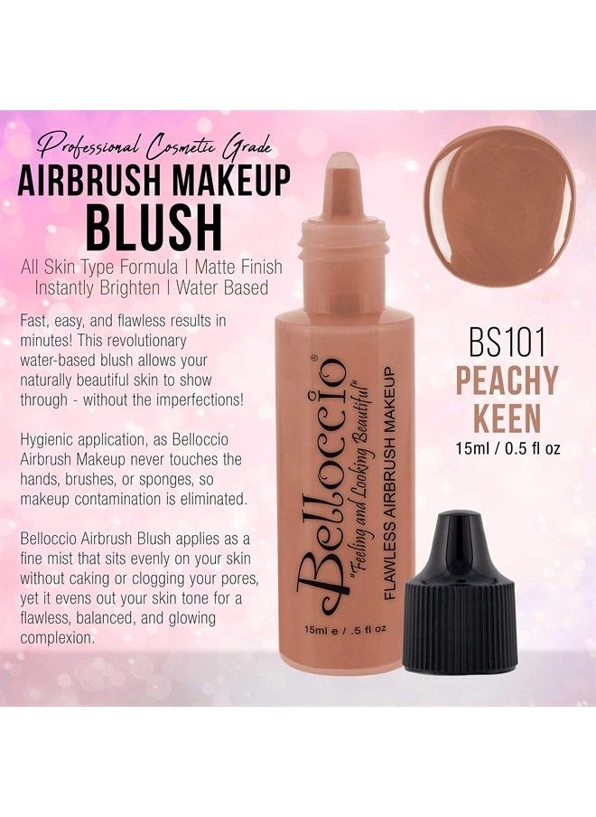 Belloccio Half Ounce Bottle of Peachy Keen Blush (#BB101) Belloccio's Professional Flawless Airbrush Makeup (Warm your cheeks with peach)  - Image 2